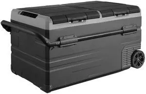 Car Refrigerator, 12 Volt Car Refrigerator Fridge, 115 L Dual Zone Portable Freezer with Wheels and Handle, -4-68, 12/24V DC and 100-240V AC Compressor Cooler for Outdoor, Camping Car Refrigerator, 12 Volt Car Refrigerator Fridge, 115 L Dual Zone Portable Freezer with Wheels and Handle, -4-68, 12/24V DC and 100-240V AC Compressor Cooler for Outdoor, Camping