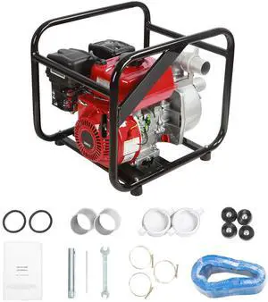 Gasoline Engine Water Pump, 2-inch, 7HP 142 GPM, 148ft Lift, 22ft Suction, 4-Stroke Gas Powered Trash Water Transfer Pump Portable High Pressure with 25ft Hose for Irrigation Pool, EPA Certified Gasoline Engine Water Pump, 2-inch, 7HP 142 GPM, 148ft Lift, 22ft Suction, 4-Stroke Gas Powered Trash Water Transfer Pump Portable High Pressure with 25ft Hose for Irrigation Pool, EPA Certified