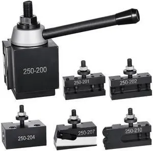 Quick Change Tool Post Set, 6 Pcs, Includes Lathe Tool Holders, Wedge Type Tool Post with Turning Tool Holder Accessories, for Mini Lathe & Metal Lathe 10"-15" Swing, Durable Steel Material Quick Change Tool Post Set, 6 Pcs, Includes Lathe Tool Holders, Wedge Type Tool Post with Turning Tool Holder Accessories, for Mini Lathe & Metal Lathe 10"-15" Swing, Durable Steel Material