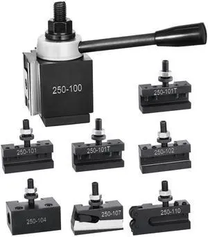 Quick Change Tool Post Set, 8 Pcs, Includes Lathe Tool Holders, Wedge Type Tool Post with Turning Tool Holder Accessories, Fit for Mini Lathe & Metal Lathe 6"-12" Swing, Durable Steel Material Quick Change Tool Post Set, 8 Pcs, Includes Lathe Tool Holders, Wedge Type Tool Post with Turning Tool Holder Accessories, Fit for Mini Lathe & Metal Lathe 6"-12" Swing, Durable Steel Material
