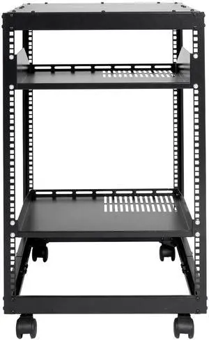 15U Open Frame Server Rack, 23-40 in Adjustable Depth, Free Standing or Wall Mount Network Server Rack, 4 Post AV Rack with Casters, Holds All Your Networking IT Equipment AV Gear Router Modem 15U Open Frame Server Rack, 23-40 in Adjustable Depth, Free Standing or Wall Mount Network Server Rack, 4 Post AV Rack with Casters, Holds All Your Networking IT Equipment AV Gear Router Modem