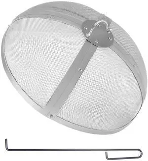 Fire Pit Spark Screen Round 27", Reinforced Heavy Duty Steel Metal Cover, Outdoor Firepit Lid, Easy-Opening Top Screen Covers Round with Ring Handle for Outdoor Patio Fire Pits Backyard Fire Pit Spark Screen Round 27", Reinforced Heavy Duty Steel Metal Cover, Outdoor Firepit Lid, Easy-Opening Top Screen Covers Round with Ring Handle for Outdoor Patio Fire Pits Backyard