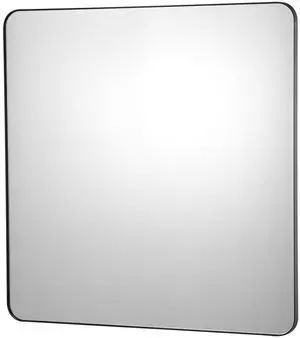 Wall Mounted Makeup Mirror, 0.15" Thick, 36" x 36" Mirror with Aluminium Alloy Frame & Explosion-Proof Film, Scratch-Resistant Mirror with Z-Shaped Bracket, Fit for Bathroom/Bedroom/Living Room