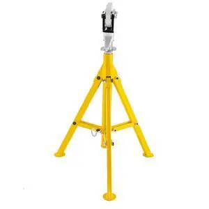 0.5-12 inch Roller Pipe Stand Adjustable Height 32\"-55\" Pipe 2500Lb Capacity Jack Stands Folding Portable High Folding Pipe Stand with Roller Head Fold A Trailer Jacks