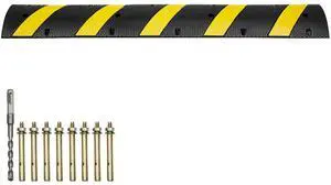 2PCs 6 ft/72'' Rubber Speed Hump, 2 Channel, 22000 lbs Capacity Heavy Duty Traffic Speed Bump, with High Reflective Yellow Strip 8 Expansion Screws and 1 Drill, for Asphalt Concrete Gravel Roads 2PCs 6 ft/72'' Rubber Speed Hump, 2 Channel, 22000 lbs Capacity Heavy Duty Traffic Speed Bump, with High Reflective Yellow Strip 8 Expansion Screws and 1 Drill, for Asphalt Concrete Gravel Roads