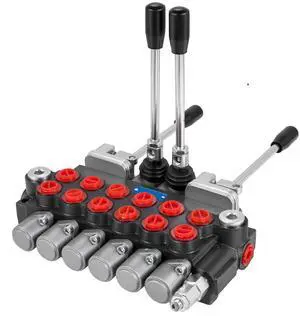 Hydraulic Directional Control Valve, 6 Spool Hydraulic Spool Valve, 11 GPM Hydraulic Loader Valve, 4500 PSI Directional Control Valve, Hydraulic Valves and Controls for Tractors Loaders Tanks