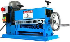 1.5-38MM Electric Cable Stripping Machine 370W, Efficiently Strips Various Metal Wires, Includes 10 Blades, Speeds Up to 15M/Min