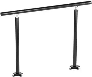Outdoor Stair Railing Kit, 3 FT Handrails 1-3 Steps, Adjustable Angle Black Aluminum Stair Hand Rail for The Elderly, Handrails for Outdoor Steps