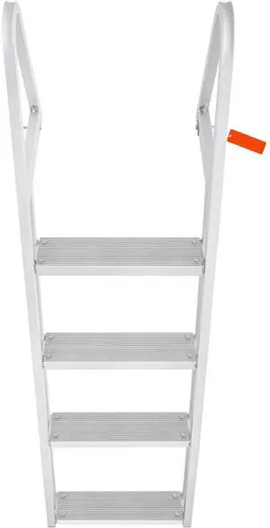 Dock Ladder, Removable 4 Steps, 350 lbs Load Capacity, Aluminum Alloy Pontoon Boat Ladder with 4'' Wide Step & Nonslip Mat, Easy to Install for Ship/Lake/Pool/Marine Boarding Dock Ladder, Removable 4 Steps, 350 lbs Load Capacity, Aluminum Alloy Pontoon Boat Ladder with 4'' Wide Step & Nonslip Mat, Easy to Install for Ship/Lake/Pool/Marine Boarding