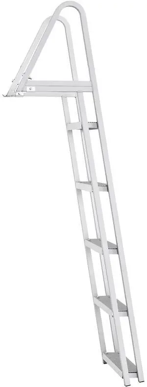 Removable Dock Ladder 5 Steps, 350 lbs Load Capacity, Pontoon Boat Ladder with 4'' Wide Step & Nonslip Design for Ship/Lake/Pool/Marine Boarding Removable Dock Ladder 5 Steps, 350 lbs Load Capacity, Pontoon Boat Ladder with 4'' Wide Step & Nonslip Design for Ship/Lake/Pool/Marine Boarding