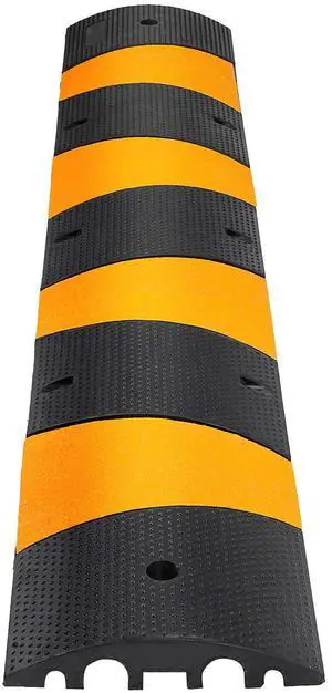 2pcs 6 Feet Rubber Speed Bump Driveway Modular Heavy Duty Speed Bumps 72.4 x 12 x 2.4 Inch Cable Protector Ramp for Garage Gravel Roads Asphalt Concrete