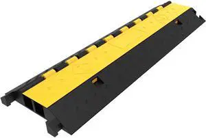 5-Set Rubber Cable Guard, Dual-Channel, Durable 66,000 lbs Capacity, Wire & Hose Protection Speed Bump for Driveways (2-Channel, 5 Sets-66,000 lbs)