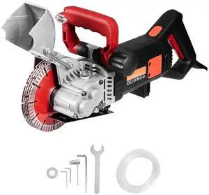 Wall Chaser, 2500W 38mm/1.5" Cutting Width,Wall Groove Cutting Machine 52mm/2" Cutting Depth,Wall Slotting Machine With 5 Saw Blades 6.3" Diameter 6300r/Min,One-time Forming Dustless