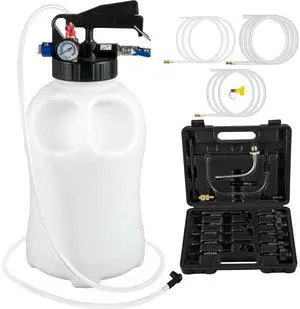 Transmission Fluid Pump 2 Way ATF Refill System Dispenser, Oil and Liquid Extractor 10 Liter Large Capacity, Automatic Transmission Fluid Pump Tool Set with 14 Pieces ATF Filler Adapters