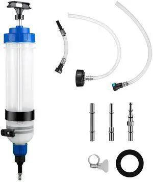 Transmission Fluid Pump Manual ATF Refill System Dispenser, Oil and Liquid Extractors 1.5 Liter Large Capacity, Automatic Transmission Fluid Pump Tool Set with ATF Filler Adapters