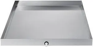 32 x 32 x 2.5 Inch Washing Machine Pan 18 GA Thickness 304 Stainless Steel Heavy Duty Compact Washer Drip Tray with Drain Hole & Hose Adapter