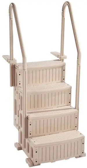 Swimming Pool Ladder, 4-Step Double Handrails Stairs with Non-slip Heavy Duty Steps, Max Load Capacity 400 lbs, for 48-54 In Inground & Above-ground Pools of Any Decking Surface, Taupe Swimming Pool Ladder, 4-Step Double Handrails Stairs with Non-slip Heavy Duty Steps, Max Load Capacity 400 lbs, for 48-54 In Inground & Above-ground Pools of Any Decking Surface, Taupe