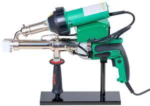 Handheld Plastic Welding Extruder, 800W Hitachi Motor Extrusion Welding Gun - 0.79 in Weld Width & 360° Nozzle, Dual Heating System PP PE PVC HDPE Extrusion Welder for Membrane Pipe Plate