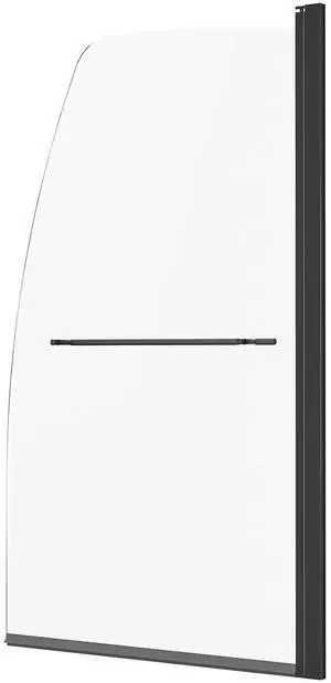 Frameless Bathtub Shower Door, 34 in. W x 55 in. H, Half Shower Door for Bathtub, 180° Rotatable Tempered Glass Door, Half Shower Door with 1/4 in Tempered Glass Bathroom Shower Screen, Black Frameless Bathtub Shower Door, 34 in. W x 55 in. H, Half Shower Door for Bathtub, 180° Rotatable Tempered Glass Door, Half Shower Door with 1/4 in Tempered Glass Bathroom Shower Screen, Black