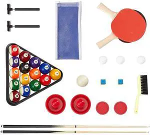 3-in-1 Rotating Swivel Multi Game Table with Air Hockey, Billiards/Pool, and Table Tennis, 88" Hockey Table for Game Room Family Home, Arcade Gaming Set, All Accessories For Each Game Included