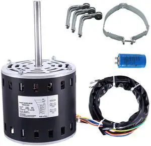 3/4HP Furnace Blower Motor, 208/230V 3.85Amps, 1075RPM 5 Speeds, CW/CCW Rotation, 48 Frame 4.8" Shaft Length, 10F/450V Capacitor + 11" Hold Hoop 3/4HP Furnace Blower Motor, 208/230V 3.85Amps, 1075RPM 5 Speeds, CW/CCW Rotation, 48 Frame 4.8" Shaft Length, 10F/450V Capacitor + 11" Hold Hoop