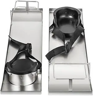 Concrete Knee Boards Stainless Steel, 30'' x 8'' Concrete Sliders, Knee Boards For Concrete, Concrete Knee Pads Moving Sliders, with Knee Pads & Board Straps for Cement and Concrete Finishing