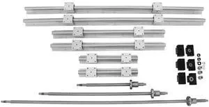Linear Rail, Ballscrew x 3, RM1605-350mm 650mm 1050mm x 2 Linear Rail Support, 12 CNC Kit Linear Shaft Optical Axis