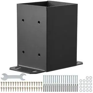 4x4 Post Base 4 Pcs, Inner Size 3.6"x3.6" Post Base Brackets, Heavy Duty Powder-Coated Post Anchor Matte Black Wood Post Brackets for Pavilion Deck Railing Support Deck Base Plate 4x4 Post Base 4 Pcs, Inner Size 3.6"x3.6" Post Base Brackets, Heavy Duty Powder-Coated Post Anchor Matte Black Wood Post Brackets for Pavilion Deck Railing Support Deck Base Plate
