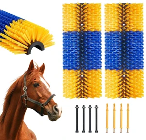 Livestock Scratching Brush, 2 Pcs Horse Brush with 4 Screws, 17.1 x 7.5 in Cow Scratcher, for Back Itch Relief & Keep Cleaning, Grooming & Scratching Post Brush for Horse, Pig, Cattle Supplies Livestock Scratching Brush, 2 Pcs Horse Brush with 4 Screws, 17.1 x 7.5 in Cow Scratcher, for Back Itch Relief & Keep Cleaning, Grooming & Scratching Post Brush for Horse, Pig, Cattle Supplies