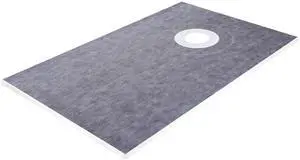 Shower Curb Kit 38\" x 60\" Watertight Shower Curb Overlay with 4\" PVC Offset Bonding Flange, 4\" Stainless Steel Grate, 2 Cuttable Shower Curb and Trowel, Shower Pan Slope Sticks Fit for Bathr