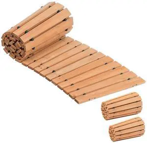 Wooden Garden Pathway, 7 ft x 17 in, Non-Slip Curved Garden Walkway, Roll Out Cedar Outdoor Walkway Path with Wire Rope Connection, Decorative Lawn Paver for Backyard Boardwalk Wedding Party Wooden Garden Pathway, 7 ft x 17 in, Non-Slip Curved Garden Walkway, Roll Out Cedar Outdoor Walkway Path with Wire Rope Connection, Decorative Lawn Paver for Backyard Boardwalk Wedding Party
