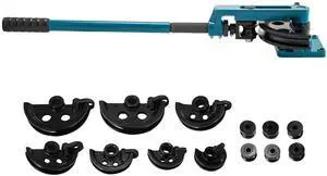 Manual Pipe Tube Bender Set 3/8", 1/2", 9/16", 5/8", 3/4", 7/8", 1" W/Dies