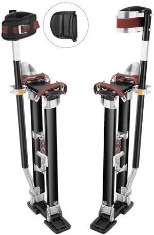 Drywall Stilts, 24''-40'' Adjustable Aluminum Tool Stilts with Protective Knee Pads, Durable and Non-slip Work Stilts for Sheetrock Painting, Walking, Taping, Black Drywall Stilts, 24''-40'' Adjustable Aluminum Tool Stilts with Protective Knee Pads, Durable and Non-slip Work Stilts for Sheetrock Painting, Walking, Taping, Black