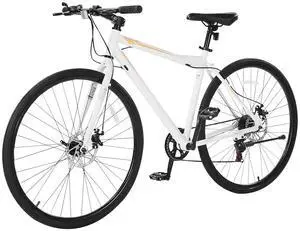 Hybrid Bike, Lightweight Aluminum Frame Bike, 700c Wheel Men Women Hybrid Bicycle, Step-Over Adult Urban City Commuter Bikes, with 7 Speed, Alloy Adjustable Stem, Disc Brakes, Adjustable Seat Hybrid Bike, Lightweight Aluminum Frame Bike, 700c Wheel Men Women Hybrid Bicycle, Step-Over Adult Urban City Commuter Bikes, with 7 Speed, Alloy Adjustable Stem, Disc Brakes, Adjustable Seat