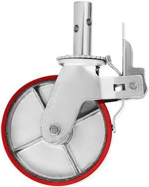 Scaffolding Wheels Set, Heavy Duty 4-Pack 8\" Scaffolding Casters, with 4400 Lbs Per Set and Locking Stem Casters with Brake, Polyurethane Replacement for Scaffold, Shelves, Workbench