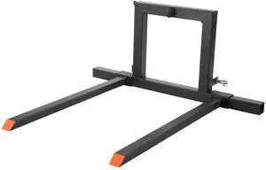 3 Point Hitch Pallet Forks, 1500 lbs Clamp on Pallet Forks, 50-Inch Total Length Heavy-Duty Tractor Fork with 28.9-46 Inch Adjustable Fork Width, Quick Hitch Attachments for Category 1 Tractors