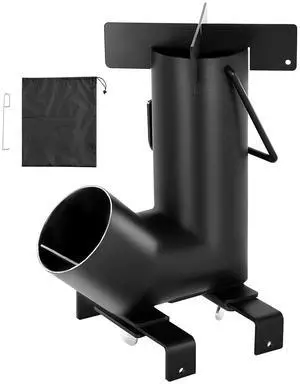 Camping Rocket Stove, Wood Burning Portable Rocket Stove with Carrying Bag for Backpacking, Carbon Steel, Burn Wood, Twigs or Sticks for Outdoor Cooking, Backyard, Camp Cooking, Heating, Black Camping Rocket Stove, Wood Burning Portable Rocket Stove with Carrying Bag for Backpacking, Carbon Steel, Burn Wood, Twigs or Sticks for Outdoor Cooking, Backyard, Camp Cooking, Heating, Black
