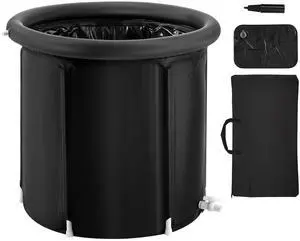 Ice Bath Tub, Cold Water Therapy Plunge Tub for Athletes, Portable Outdoor Ice Barrel Plunge Pool for Recovery, 90 Gal Inflatable Folding Bathtub with Cover, Home Ice Pod for Adult, 32"Lx30"H Ice Bath Tub, Cold Water Therapy Plunge Tub for Athletes, Portable Outdoor Ice Barrel Plunge Pool for Recovery, 90 Gal Inflatable Folding Bathtub with Cover, Home Ice Pod for Adult, 32"Lx30"H