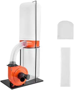 VEVOR Dust Collector, 1100 CFM 2.5 Micron Vortex Cone Dust Collectors, 1.5HP Sawdust Collection System with 35-Gallon Dusts Collector Bag & 42-Gallon Filter Bag, 3400 RPM High Speed, for Woodworking VEVOR Dust Collector, 1100 CFM 2.5 Micron Vortex Cone Dust Collectors, 1.5HP Sawdust Collection System with 35-Gallon Dusts Collector Bag & 42-Gallon Filter Bag, 3400 RPM High Speed, for Woodworking