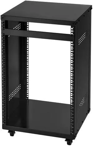 16U AV Rack, 200 lbs Max Capacity, Home Recording Studio Rack with Lockable Caster Wheels, Open Frame Server Cabinet, Special Vent Design, for 19-Inch Audio Video Musical & IT Equipment Mounting 16U AV Rack, 200 lbs Max Capacity, Home Recording Studio Rack with Lockable Caster Wheels, Open Frame Server Cabinet, Special Vent Design, for 19-Inch Audio Video Musical & IT Equipment Mounting
