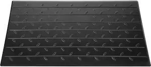 Rubber Threshold Ramp, 2.6\" Rise Threshold Ramp Doorway, 3 Channels Cord Cover Rubber Solid Threshold Ramp, Rubber Angled Entry Rated 2202 Lbs Load Capacity for Wheelchair and Scooter