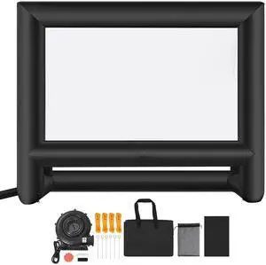 18FT Inflatable Movie Screen, Inflatable Projector Screen with Portable Storage Bag, 16:9 Easy Set Up Movie Projection for Outdoor Backyard, Home Theater, Theme Party 18FT Inflatable Movie Screen, Inflatable Projector Screen with Portable Storage Bag, 16:9 Easy Set Up Movie Projection for Outdoor Backyard, Home Theater, Theme Party