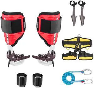 Tree Climbing Spikes Set, Height-Adjustable Tree Climbing Gear with Straps & Spike Protectors, 350 lbs Load Capacity, Durable Aluminum Climb Spurs Arborist Equipment for Fruit Picking Hunting