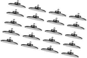 20 Pack LED High Bay Lights, 5000K 150W 21000LM Super Bright UFO LED Warehouse Shop Lights, IP65 Waterproof, 100-277V Wide Voltage for Warehouse Workshop Factory Gym Garage Barn, Black