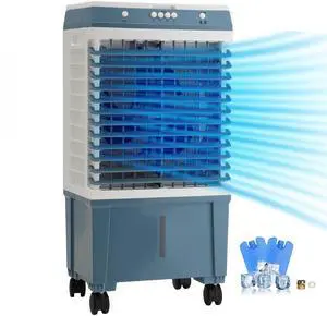 Evaporative Cooler, 1400 CFM Air Cooler, 84° Oscillating Swamp Cooler ,5 Gal Portable Air Cooler for 550 Sq.ft with 3 Speeds Adjustable Control, Indoor Outdoor Use, FCC Listed Evaporative Cooler, 1400 CFM Air Cooler, 84° Oscillating Swamp Cooler ,5 Gal Portable Air Cooler for 550 Sq.ft with 3 Speeds Adjustable Control, Indoor Outdoor Use, FCC Listed