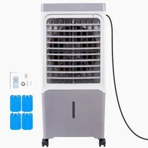 Evaporative Air Cooler, 1800 CFM with 6.8 Gallon Water Tank Swamp Cooler, Portable Cooling Fan with Remote Control, 12H Timer, 4 Ice Boxes, Quiet Operation, 3 Wind Speeds for Outdoor Indoor Use Evaporative Air Cooler, 1800 CFM with 6.8 Gallon Water Tank Swamp Cooler, Portable Cooling Fan with Remote Control, 12H Timer, 4 Ice Boxes, Quiet Operation, 3 Wind Speeds for Outdoor Indoor Use