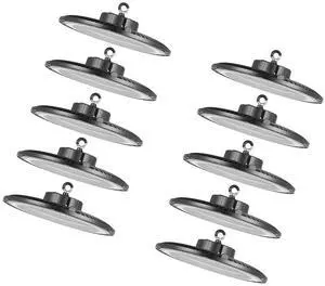 10 Pack LED High Bay Lights, 6000K 150W 21000LM Super Bright UFO LED Warehouse Shop Lights, IP65 Waterproof, 100-277V Wide Voltage for Warehouse Workshop Factory Gym Garage Barn, Black