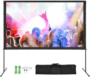 Projector Screen with Stand, 100 inch 16:9 4K 1080 HD Outdoor Movie Screen with Stand, Wrinkle-Free Projection Screen with Bar Feet and Carry Bag, for Home Theater Cinema Backyard Movie Night Projector Screen with Stand, 100 inch 16:9 4K 1080 HD Outdoor Movie Screen with Stand, Wrinkle-Free Projection Screen with Bar Feet and Carry Bag, for Home Theater Cinema Backyard Movie Night