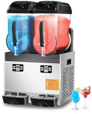 Commercial Slushy Machine, 12Lx2 Double Tank Frozen Drink Machine, 96 Cups Stainless Steel Margarita Smoothie Frozen Drink Maker, Slushie Maker for Home Party Restaurants Cafe Bars Commercial Slushy Machine, 12Lx2 Double Tank Frozen Drink Machine, 96 Cups Stainless Steel Margarita Smoothie Frozen Drink Maker, Slushie Maker for Home Party Restaurants Cafe Bars