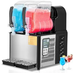Commercial Slushy Machine, 4Lx2 Double Tank Frozen Drink Machine, 32 Cups Stainless Steel Margarita Smoothie Frozen Drink Maker, Slushie Maker for Home Party Restaurants Cafe Bars Commercial Slushy Machine, 4Lx2 Double Tank Frozen Drink Machine, 32 Cups Stainless Steel Margarita Smoothie Frozen Drink Maker, Slushie Maker for Home Party Restaurants Cafe Bars